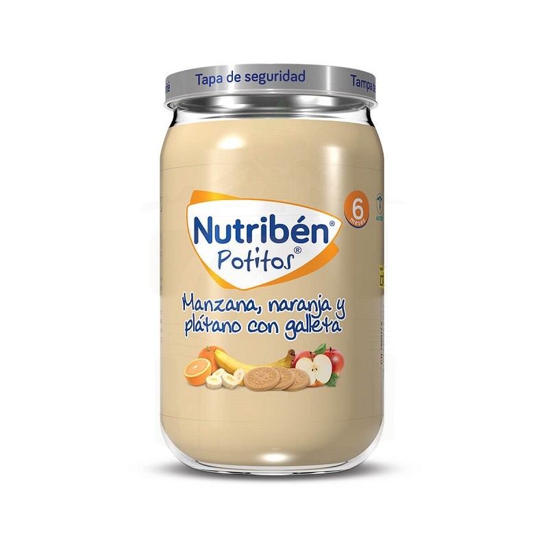 ▷ Nutribén Potito Manzana, Naranja, Plátano y Galleta - Castro Farmacias