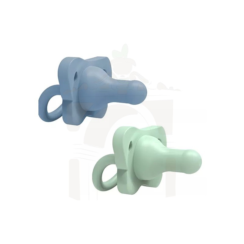 Dr brown´s Happy Paci chupetes silicona 0 - 6 meses azul y verde 2 unidades