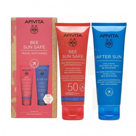 Apivita Pack Bee Sun Hydra Fresh Body Milk Cara y Cuerpo SPF 50 100 ml y After Sun 100 ml