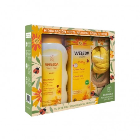 Weleda pack leche corporal 200ml + crema facial caléndula