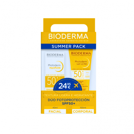 Bioderma summer pack photoderm aquafluide + photoderm lait ultra