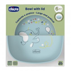 Chicco bowl con tapa +6M azul