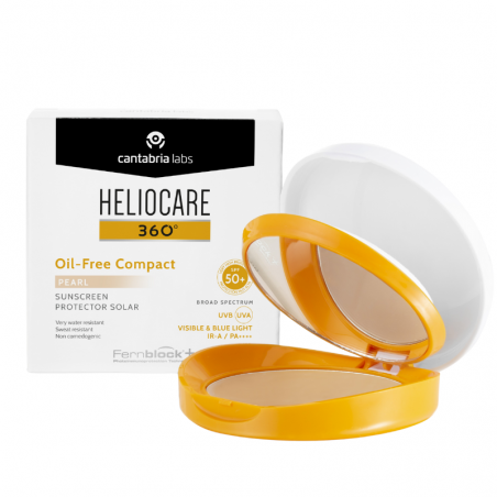 Heliocare 360º SPF 50+ oil-free compact protector solar 1 envase 10 gramos color pearl