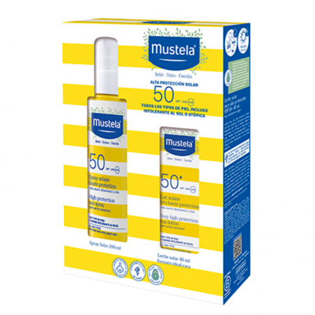Mustela pack solar spray solar spf 50 + leche solar spf 50+