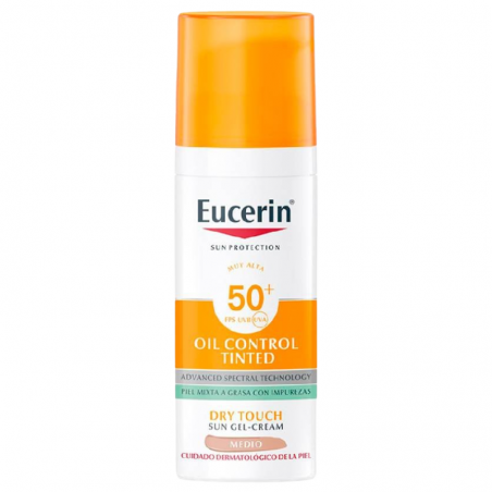 Eucerin sun protection SPF 50+ oil control tinted 1 tubo 50ml color medio