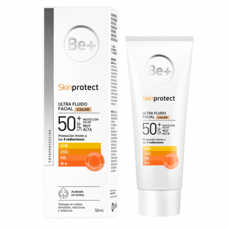 Be+ skin protect ultrafluido faccial spf 50+ 50ml color