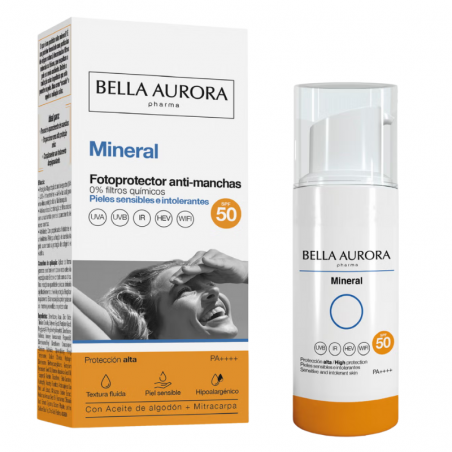 Bella aurora mineral fotoprotector anti-manchas spf 50 50 ml