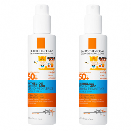 Anthelios pack dermo pediatrics spray invisible SPF50 niños 2x200ml
