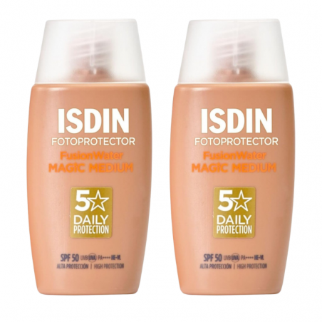 Isdin fusion water magic color medium SPF 50 DUPLO promoción