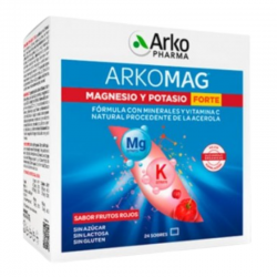 Arkomag magnesio y potasio forte 24 sobres sabor frutos rojos