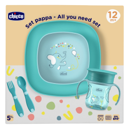 Chicco set de comida azul +12 meses