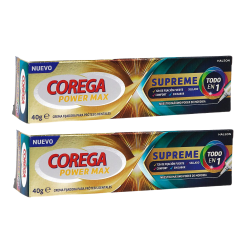 Corega power max supreme todo en uno 2 tubos x 40g