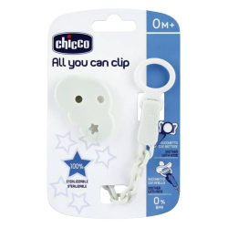 Chicco Clip Ajustable con Cadenita para Chupete Nube