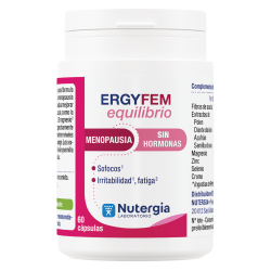 Nutergia ErgyFem Equilibrio complemento alimenticio para la menopausia en bote de 60 cápsulas.
