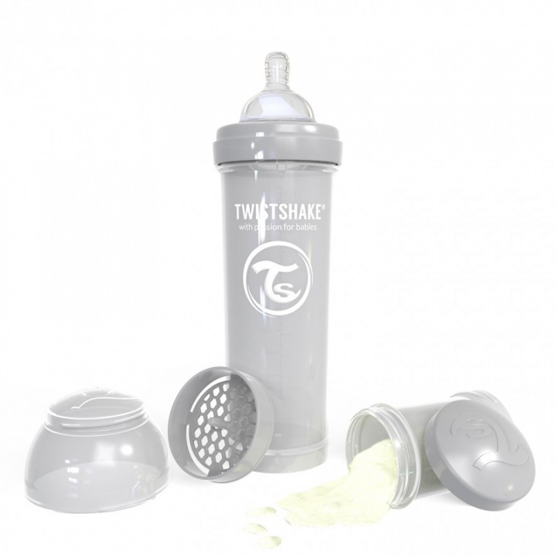 Twist shake Biberón anticólicos a partir de 0 meses 330 ml, Pearl Gris 