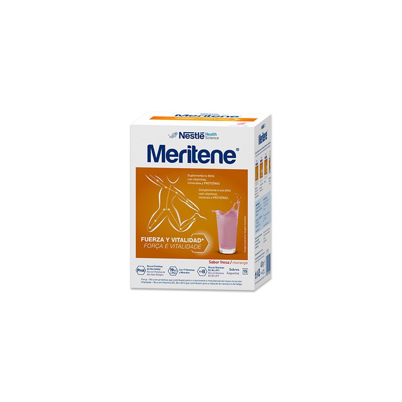 Meritene Fuerza Y Vitalidad Batido 15 Sobres 30 G Sabor Fresa